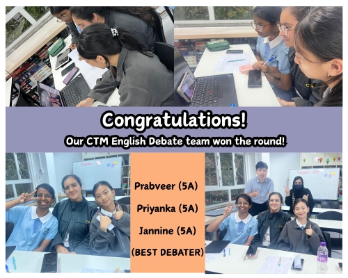 Congratulations! Our CTM English Debate team won the round!