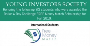 恭賀本校學生獲得Young Investors Society舉辦的Dollar-A-Day Challenge比賽獎學金