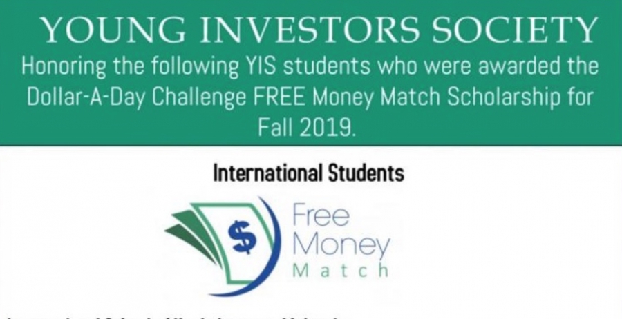 恭賀本校學生獲得Young Investors Society舉辦的Dollar-A-Day Challenge比賽獎學金